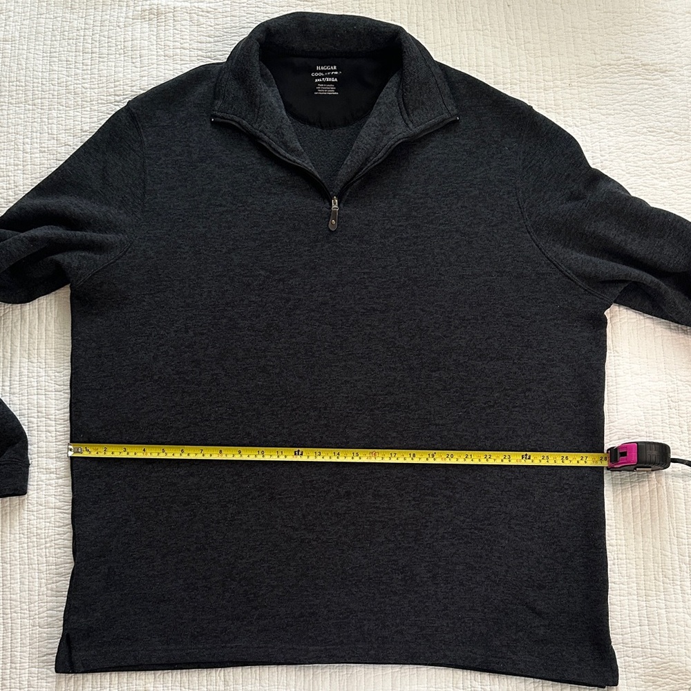Haggar Men's Dark Grey Zip-Up Sweater big and tall 3xlt. - Picture 4 of 6